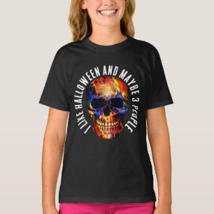 ICH MAG HALLOWEEN UND VIELLEICHT 3 PERSONEN BUNTE  T-Shirt