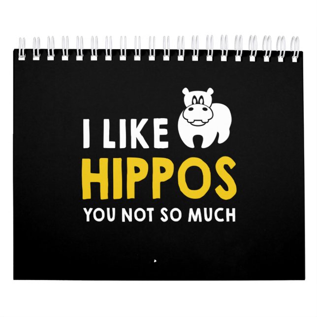 Ich mag Hippos Sie nicht so viel Kostümgeschenk Kalender (Titelbild)
