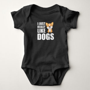Ich mag Hunde süß-Corgi-Hundewelpen Baby Strampler