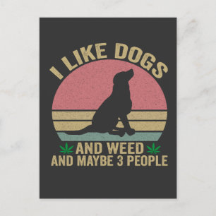 Ich mag Hunde und Gras Und vielleicht 3 Leute Vint Postkarte