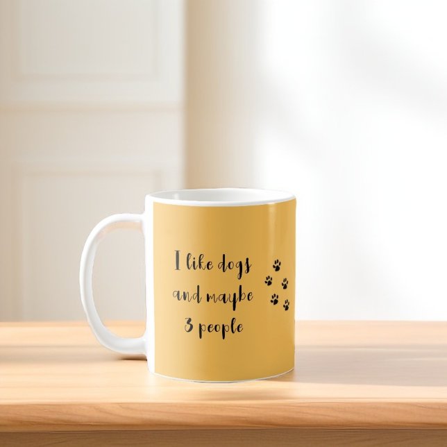 "Ich mag Hunde und vielleicht 3 Leute" Kaffeetasse (Von Creator hochgeladen)