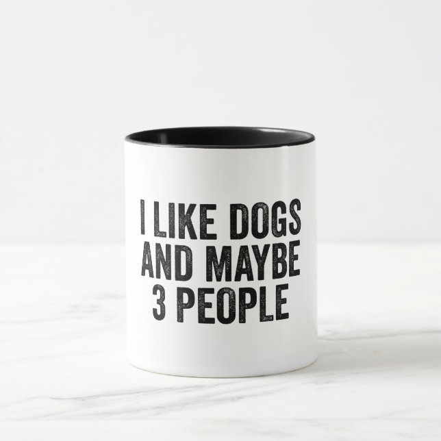 Ich mag Hunde und vielleicht 3 Leute Tasse (Zentrum)