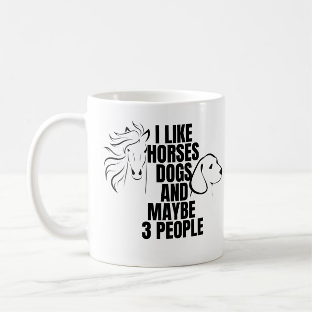 ICH MAG HUNDE UND VIELLEICHT 3 PERSONEN KAFFEETASSE (Links)