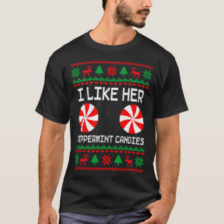 Ich mag ihr Peppermint Candies Funny Couple Ugly X T-Shirt
