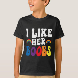 Ich mag ihre Brust Lesbische Paare Lgbtq Lustig Va T-Shirt