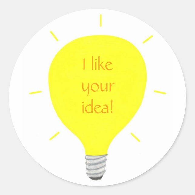 Ich mag Ihre Idee, Lichtblitze-Bestätigungsaufkleb Runder Aufkleber (Vorderseite)