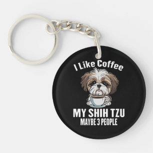 Ich mag Kaffee mein schicker Tzu und vielleicht 3 Schlüsselanhänger
