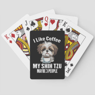 Ich mag Kaffee mein schicker Tzu und vielleicht 3 Spielkarten