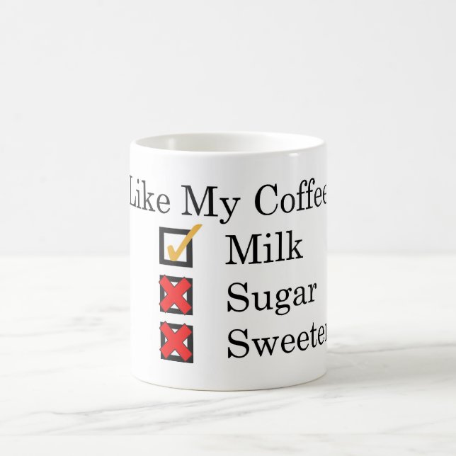Ich mag... Kaffee mit Milchkaffee Tasse (Mittel)