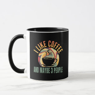 Ich mag Kaffee und vielleicht 3 Personen Retro-Sti Tasse