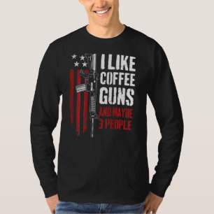 Ich mag Kaffee Waffen und vielleicht 3 Personen Wa T-Shirt