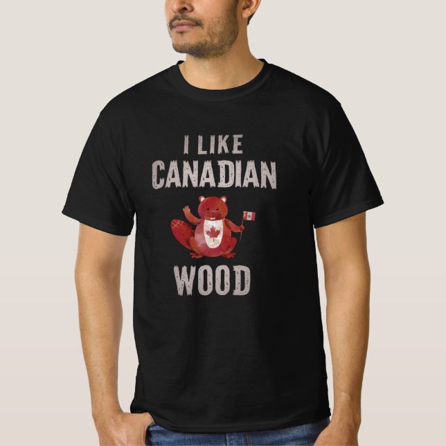 Ich mag kanadischen Holzbär Kanada Biber T-Shirt (Vorderseite)