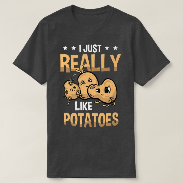 Ich mag Kartoffeln, Gemüse-Pommes Frites Potat T-Shirt (Design vorne)