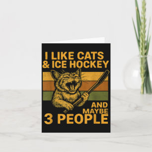 Ich mag Katzen Eishockey und vielleicht 3 Leute 2 Karte