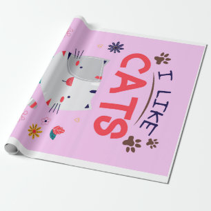 Ich mag Katzen mehr als Geschenke, Niedliche Gesch Geschenkpapier