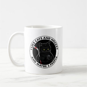 Ich mag Katzen und Hockey und vielleicht 3 Leute Kaffeetasse
