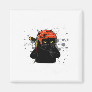 Ich mag Katzen und Hockey und vielleicht 3 Leute L Magnet