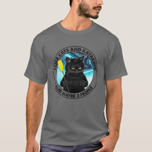 Ich mag Katzen und Kajak und vielleicht 3 Leute Ka T-Shirt