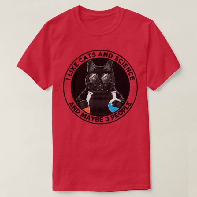 Ich mag Katzen und Naturwissenschaften und viellei T-Shirt (Design vorne)