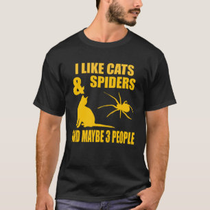 Ich mag Katzen und Spinnen lustiges Outfit für Tie T-Shirt