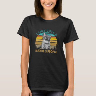 Ich mag Katzen und vielleicht 3 Leute Katzen-Train T-Shirt