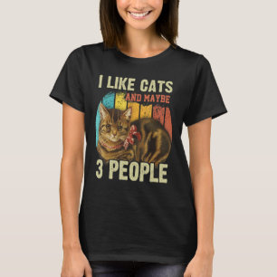 Ich mag Katzen und vielleicht 3 Leute Katzen Vater T-Shirt