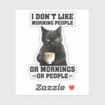 Ich mag kein Aufkleber für Morgenmenschen