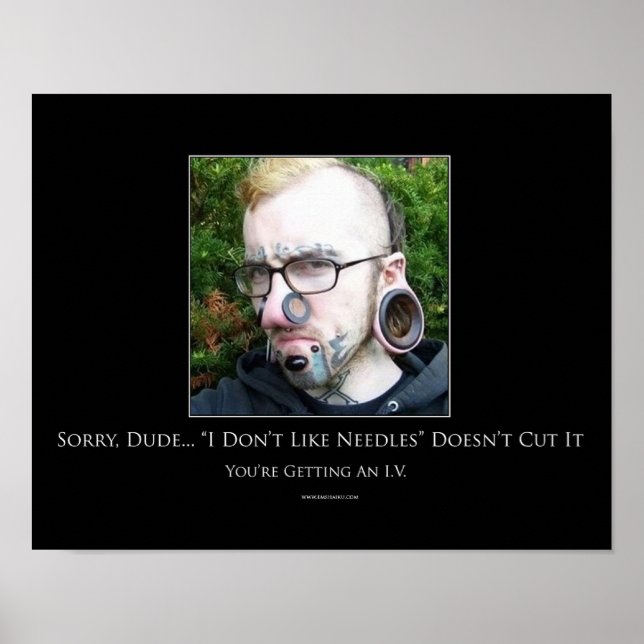 Ich mag kein Motivierend Nadelkissen Poster (Vorne)