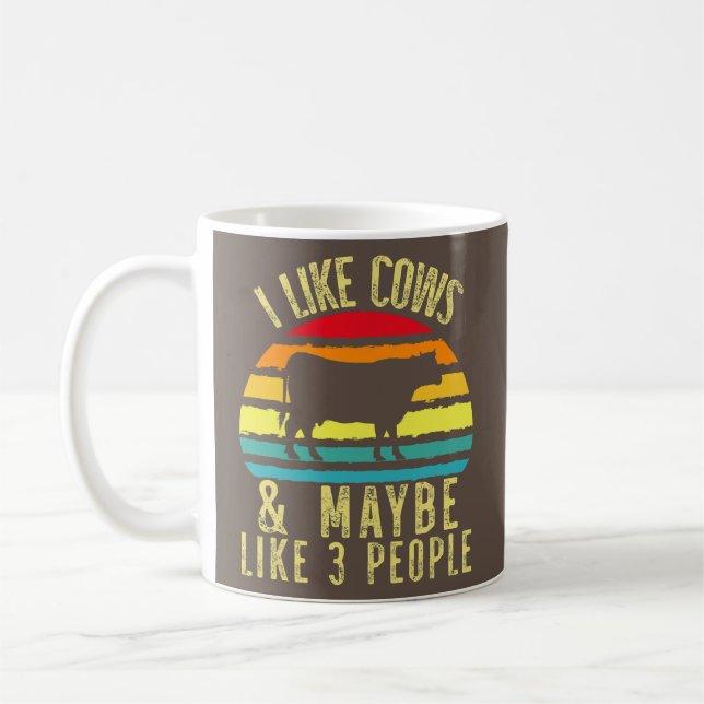 Ich mag Kühe und vielleicht 3 Leute Kuhfarm Kaffeetasse (Links)