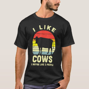 Ich mag Kühe Vielleicht 3 Personen Retro Landwirts T-Shirt