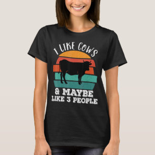 Ich mag Kühe & Vielleicht mag ich 3 Leute Tierlieb T-Shirt