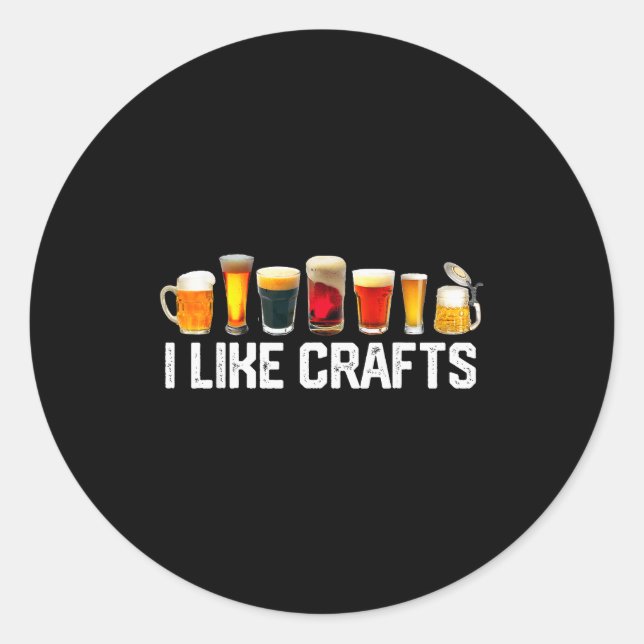 Ich mag Kunsthandwerk Craft Beer Microbrauerei Hop Runder Aufkleber (Vorderseite)