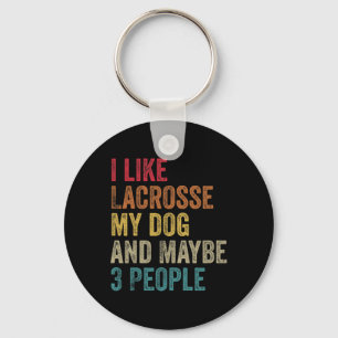 Ich mag Lacrosse mein Hund und vielleicht sind 3 L Schlüsselanhänger