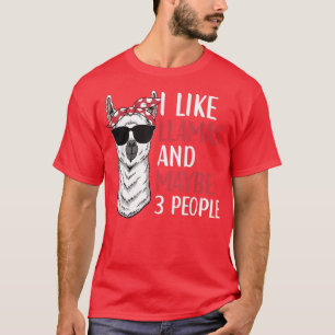Ich mag Lamas und vielleicht 3 Leute Lama Zitat Al T-Shirt