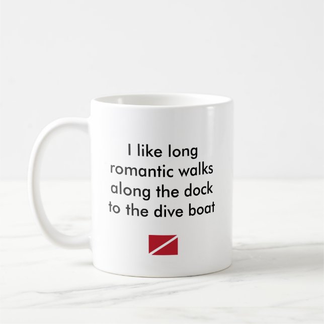 Ich mag langes romantisches… Tauchen-Boot Kaffeetasse (Links)