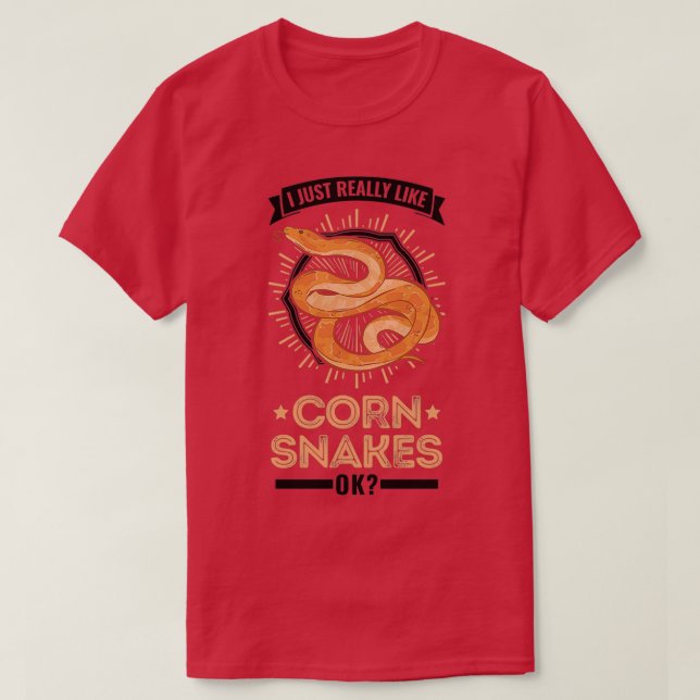 Ich mag Maisschlangen echt wie eine Schlange T-Shirt (Design vorne)