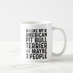 Ich mag mein amerikanisches Pit Bull Terrier und 3 Kaffeetasse
