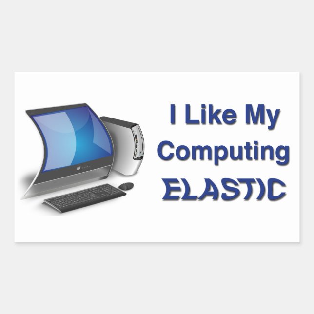 Ich mag mein Computing elastisch Rechteckiger Aufkleber (Vorderseite)