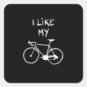 Ich mag mein Fahrrad Quadratischer Aufkleber