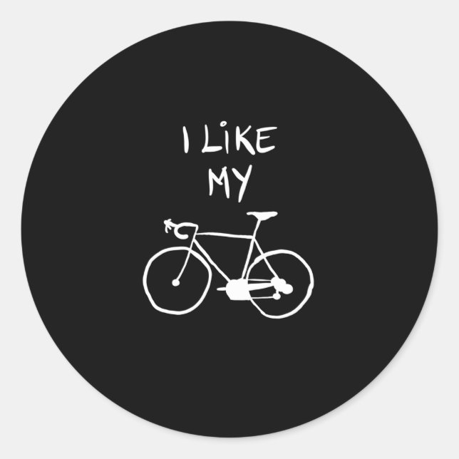 Ich mag mein Fahrrad Runder Aufkleber (Vorderseite)