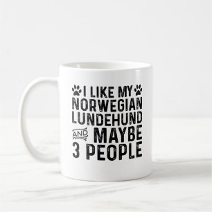 Ich mag mein norwegisches Lundehund und 3 Leute Kaffeetasse