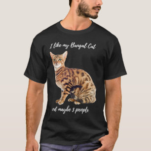Ich mag meine Bengalische Katze und vielleicht 3 L T-Shirt