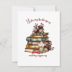 Ich mag meine Bücher scharf und meinen Kaffee eisg Mitteilungskarte