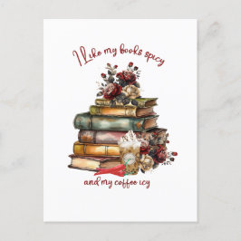Ich mag meine Bücher scharf und meinen Kaffee vere Postkarte