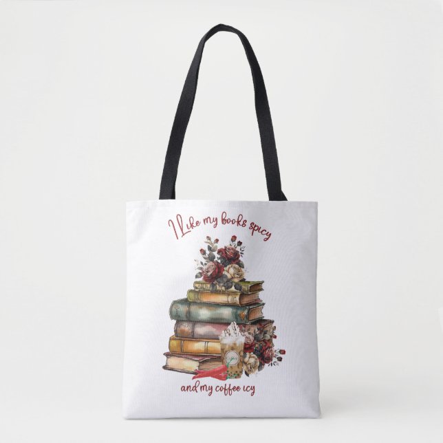 Ich mag meine Bücher scharf und meinen Kaffee vere Tasche (Vorderseite)