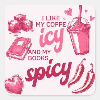Ich mag meine Kaffeetuppe und meine Bücher scharf Quadratischer Aufkleber