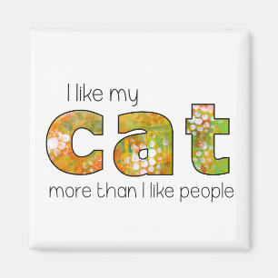 Ich mag meine Katze mehr als Leute Magnet