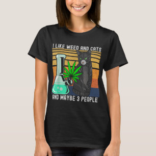 Ich mag meine Katze und vielleicht 3 Leute Retro T-Shirt