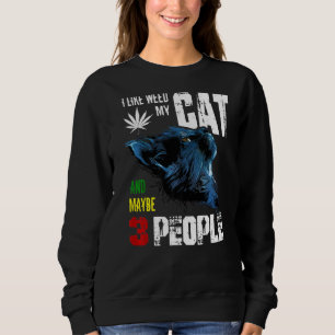 Ich mag meine Katze und vielleicht 3 Leute Sweatshirt