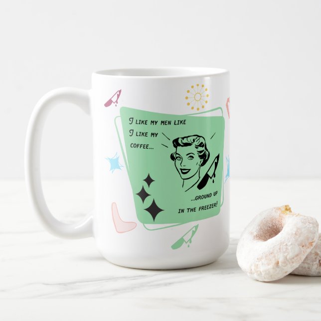 Ich mag meine Männer, wie ich meinen Kaffee… mag Kaffeetasse (Mit Donut)